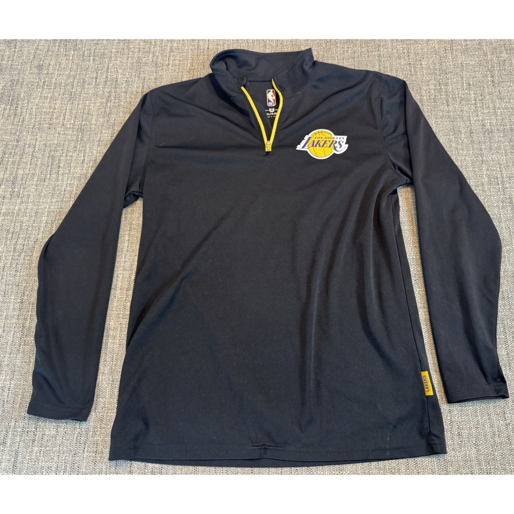 Los Angeles Lakers Youth Size XL (18-20) Black 1/4 Zip Pullover Measure‎ In Pics